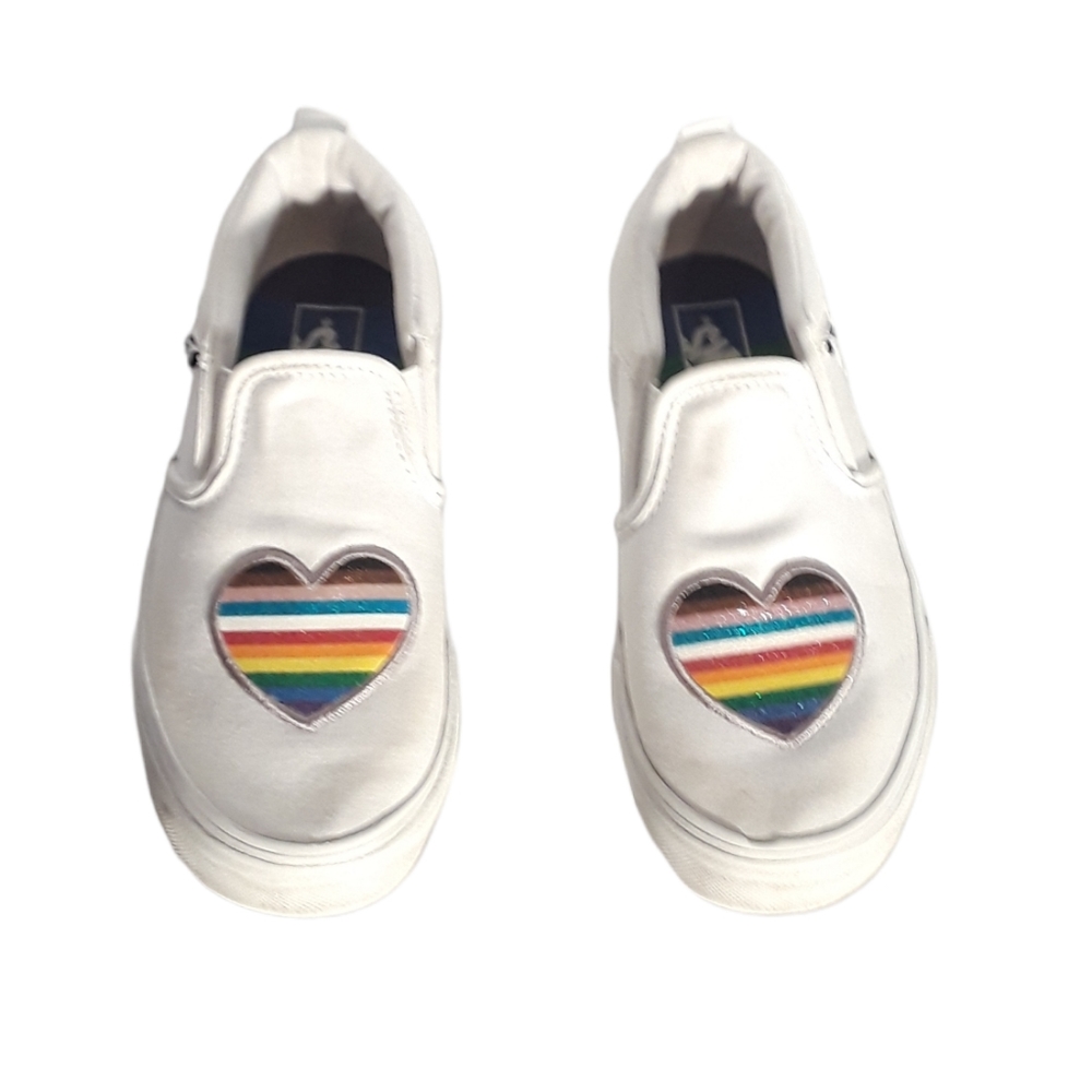 Vans Asher Rainbow glitter heart slip on sneakers - Picture 3 of 8